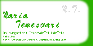 maria temesvari business card